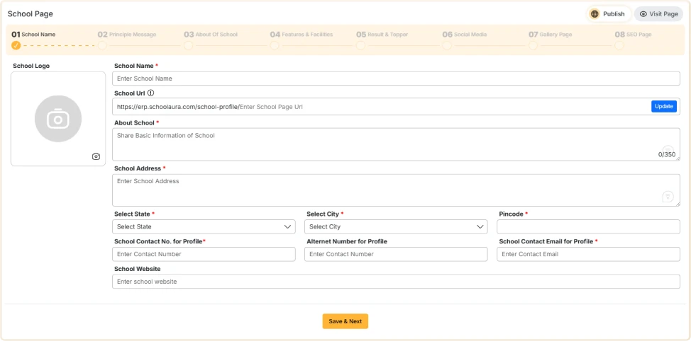 Page Create Step 1